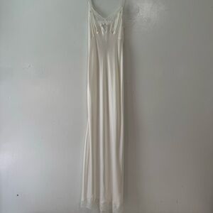 Size M Only Hearts 100% Silk lace trim floor length slip dress